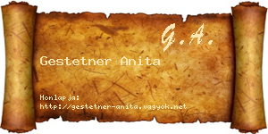 Gestetner Anita névjegykártya